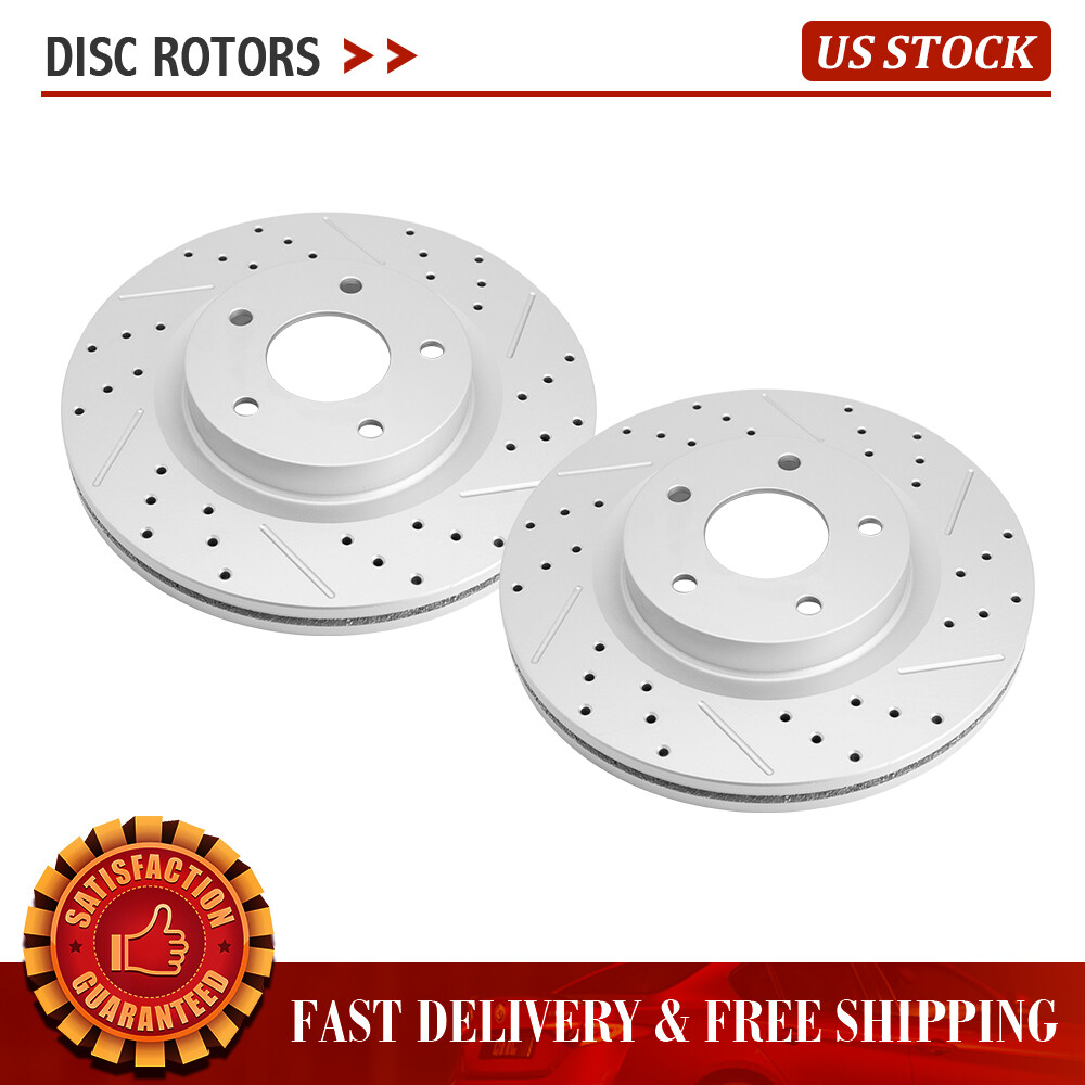Front Drilled Slotted Brake Rotors Disc For 2007 2008 2009 – 2019 Nissan Altima