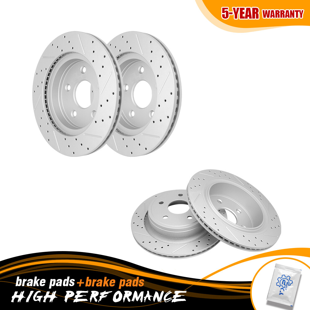 4PCS Front & Rear Brake Rotors Fit for Dodge Durango 2002 – 2018 Ram 1500