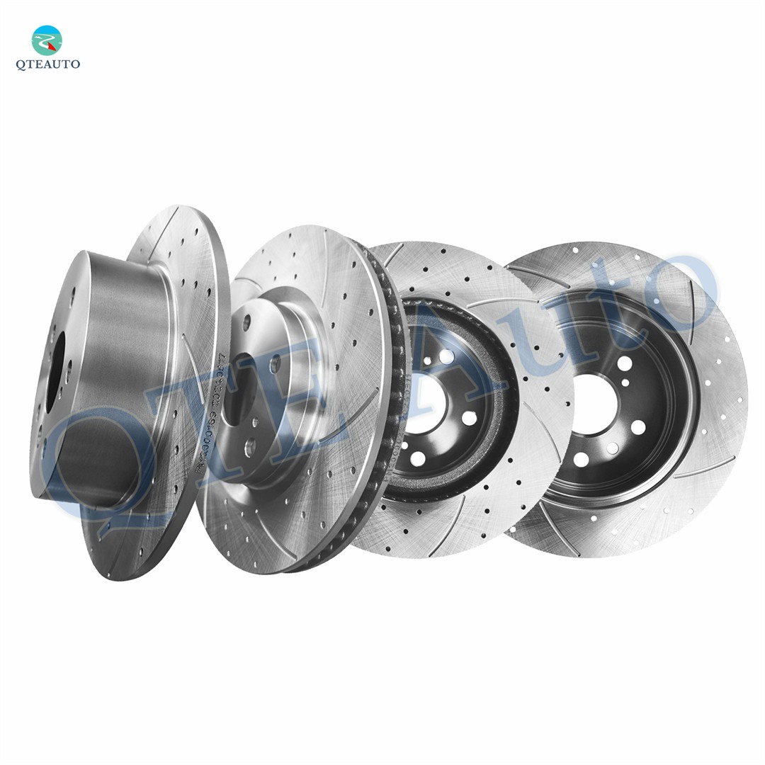 Set of 4 Front 296mm-Rear 281mm Drilled Brake Rotors For 2013-2018 Lexus ES350