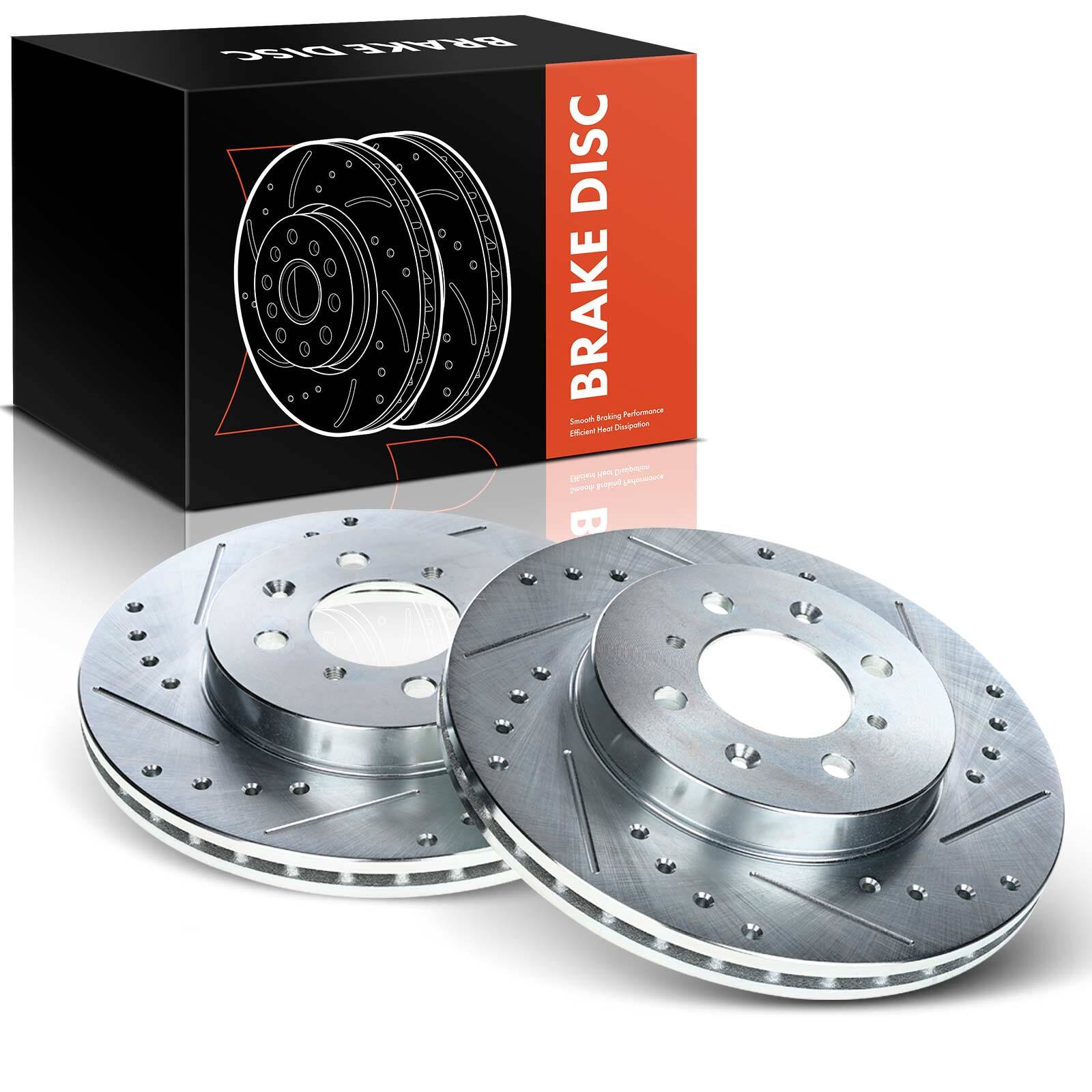 2x Front Drilled Rotors for Acura Integra 90-01 Honda Civic 90-05 Insight 10-14