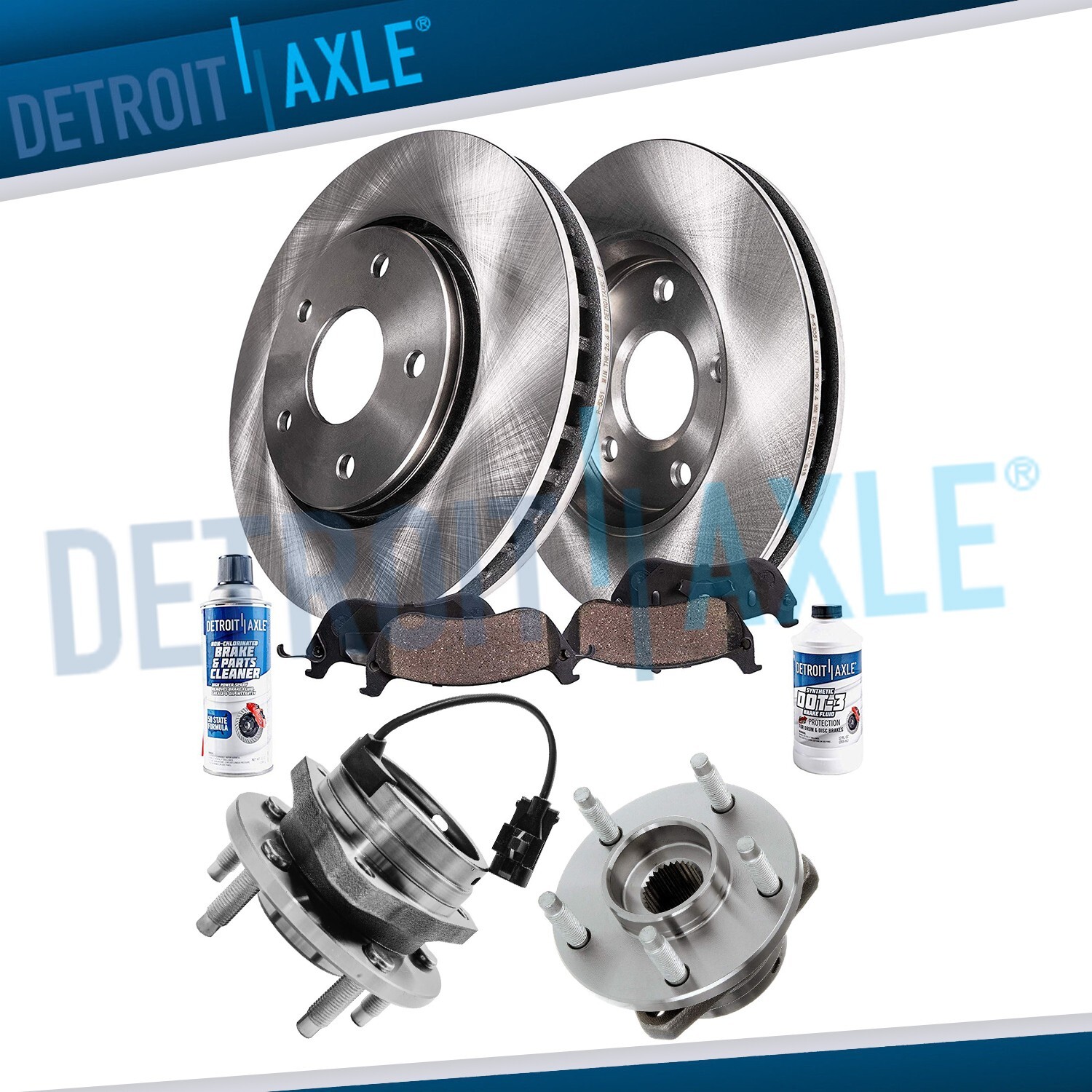 296mm Front Brake Rotors Pads Wheel Bearing Hub for 2008 2012 HHR Malibu Aura G6