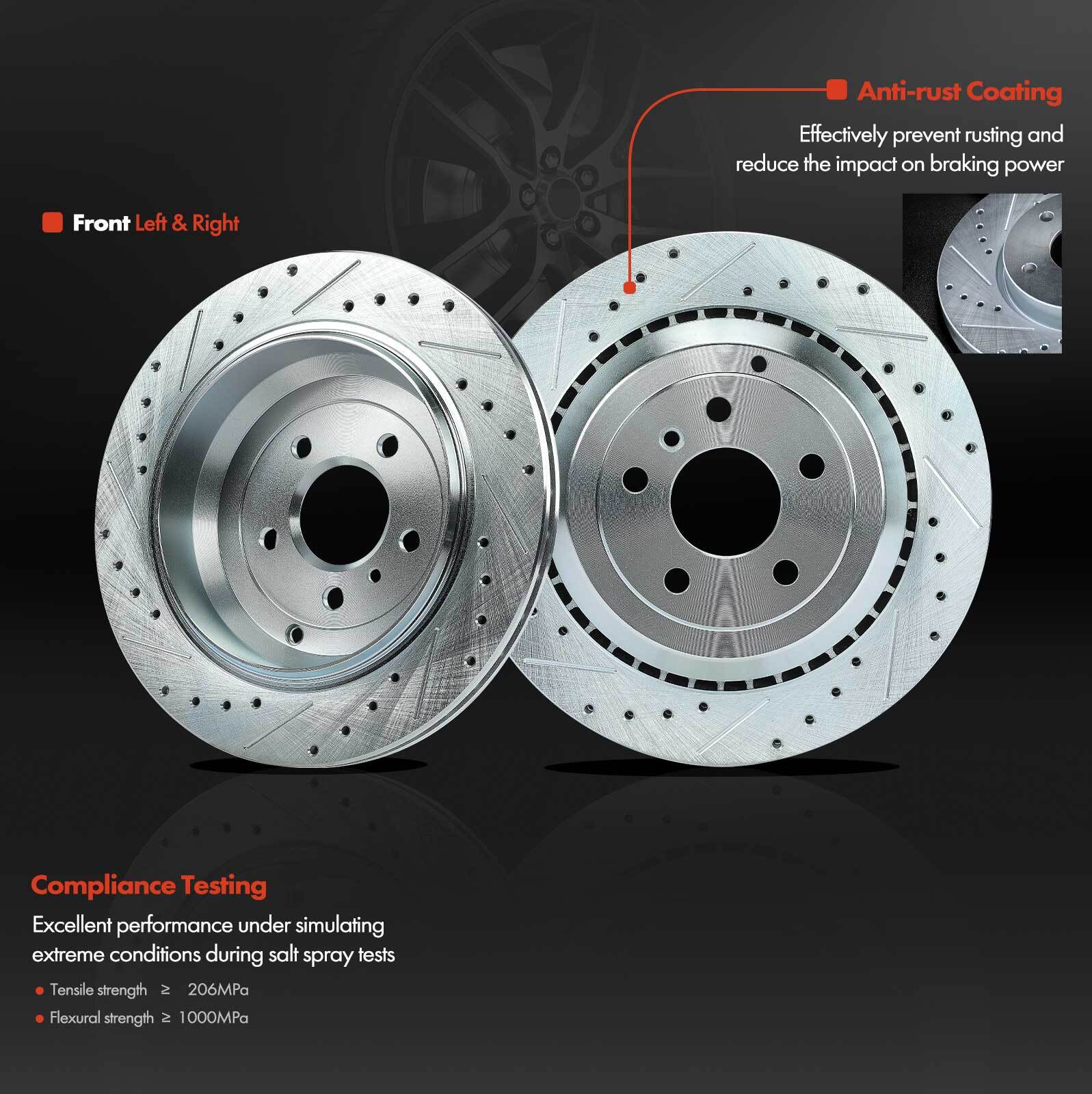 Front & Rear Drilled Brake Rotors & Ceramic Pads for Mercedes-Benz GL320 ML320