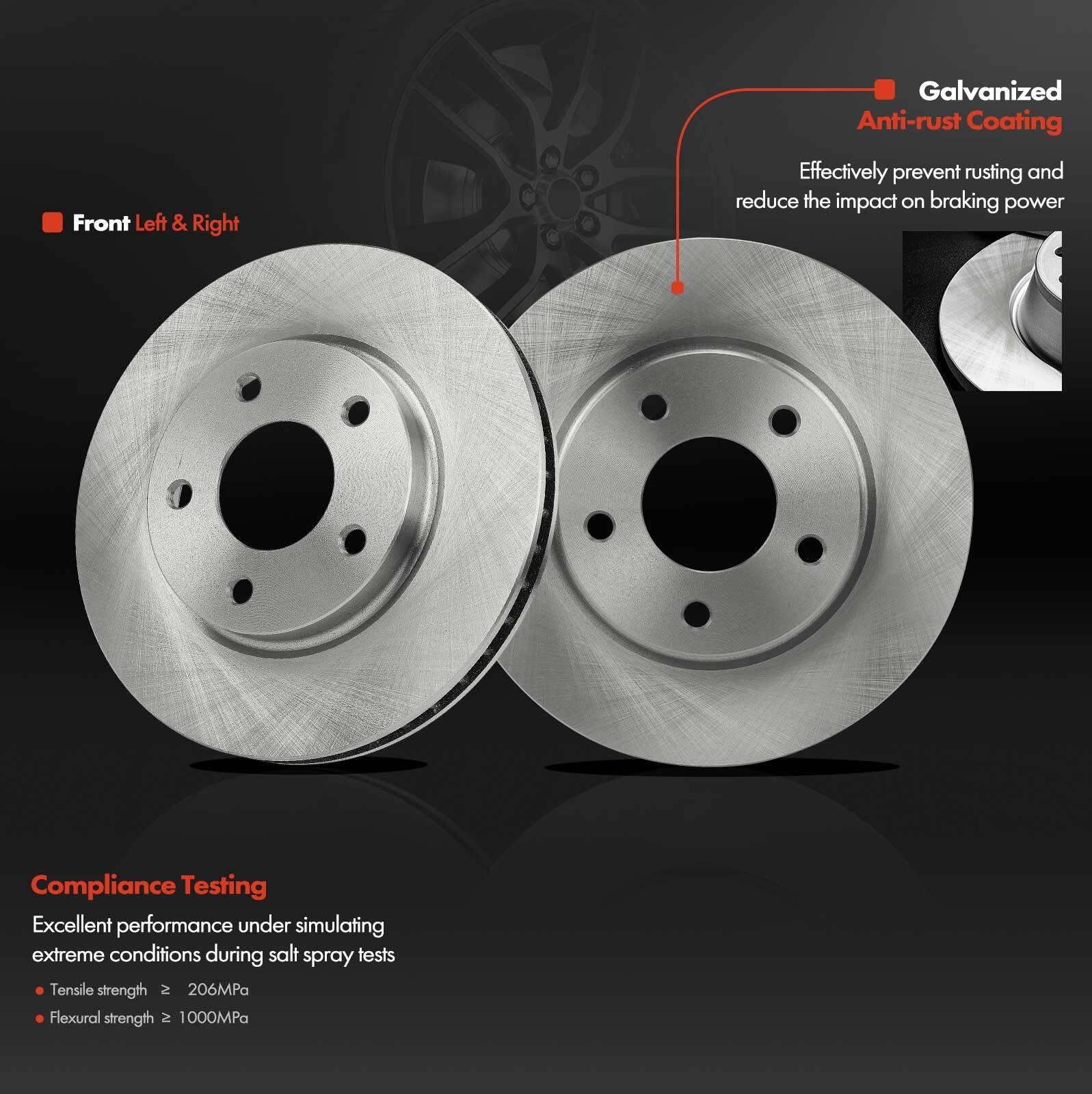 2Pcs 276mm Front Disc Brake Rotors for Dodge Caliber Mitsubishi 2007-2012 Lancer