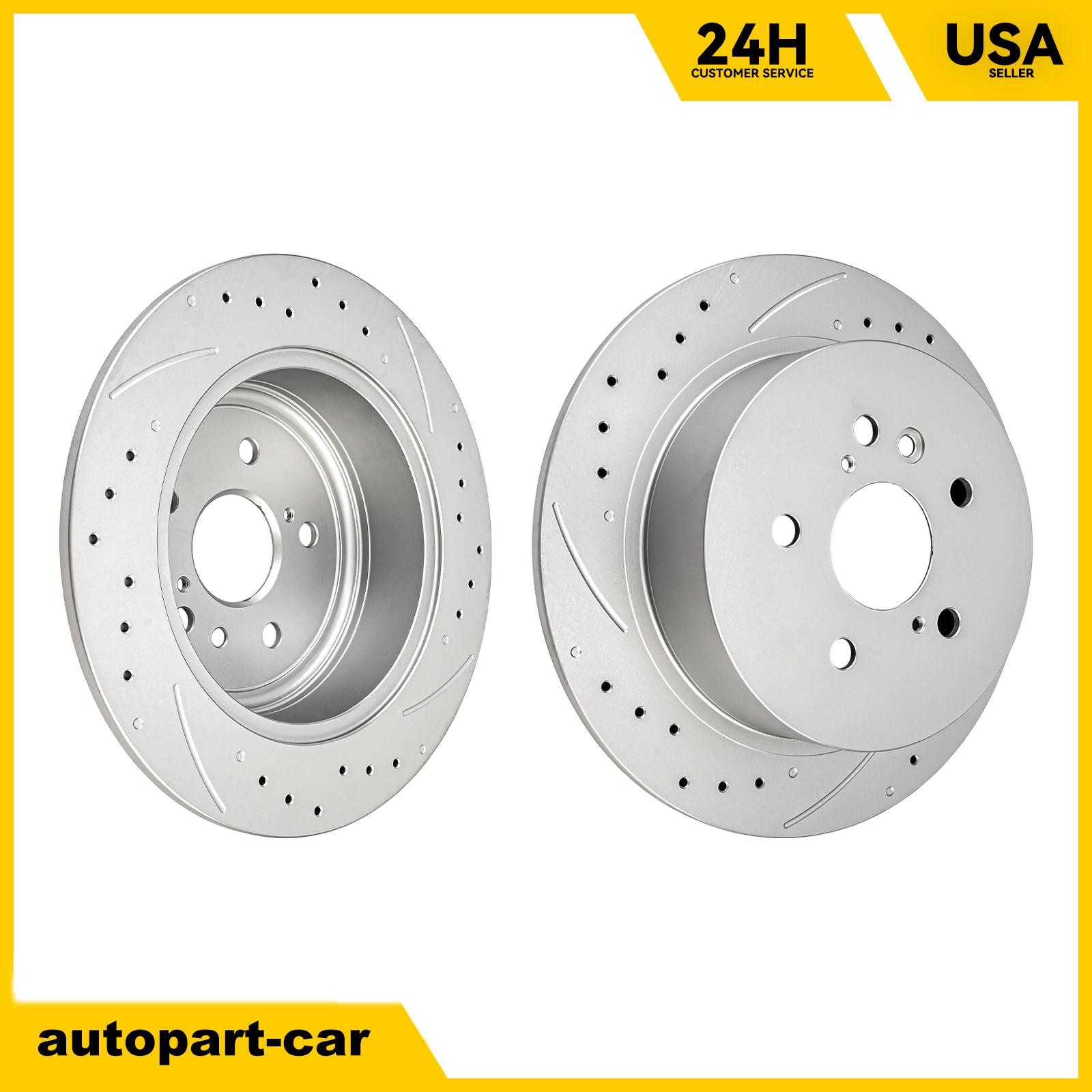 2PC Fits 2008 2009 2010 2011 2012 2013 Toyota Highlander Rear Disc Brake Rotor