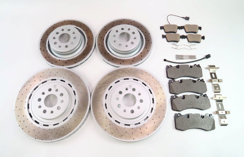 Maserati Levante S Trofeo front rear brake pads & dimpled rotors
