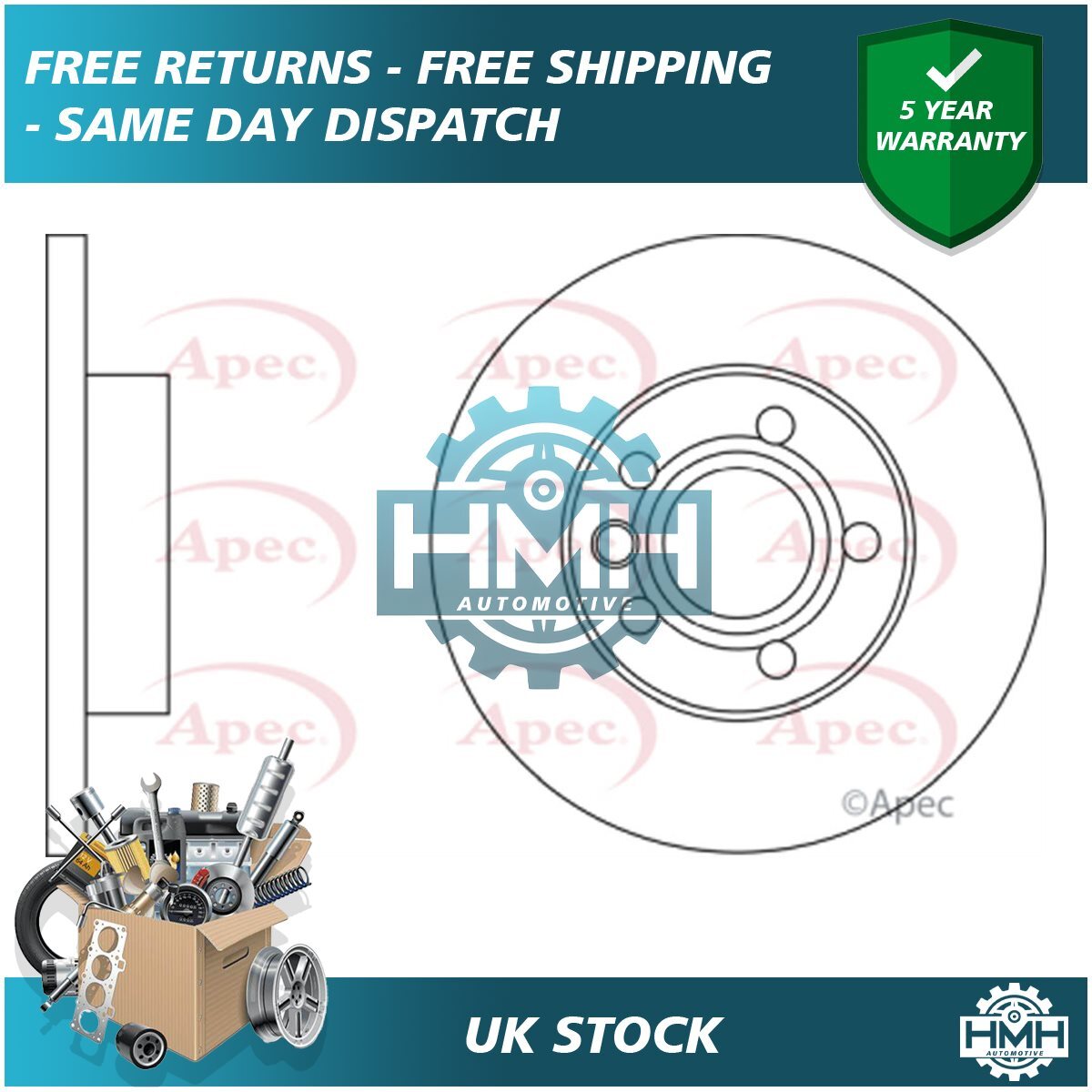 Fits VW Transporter 1996-2003 Brake Disc Front Poppy 701615301G