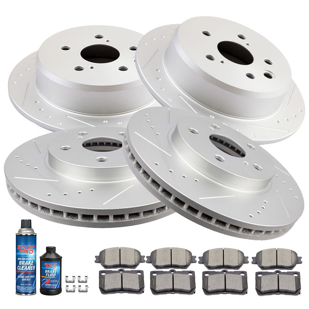 Front Rear Disc Rotors + Ceramic Brake Pads for 2006 2007 2008-2013 Lexus IS250