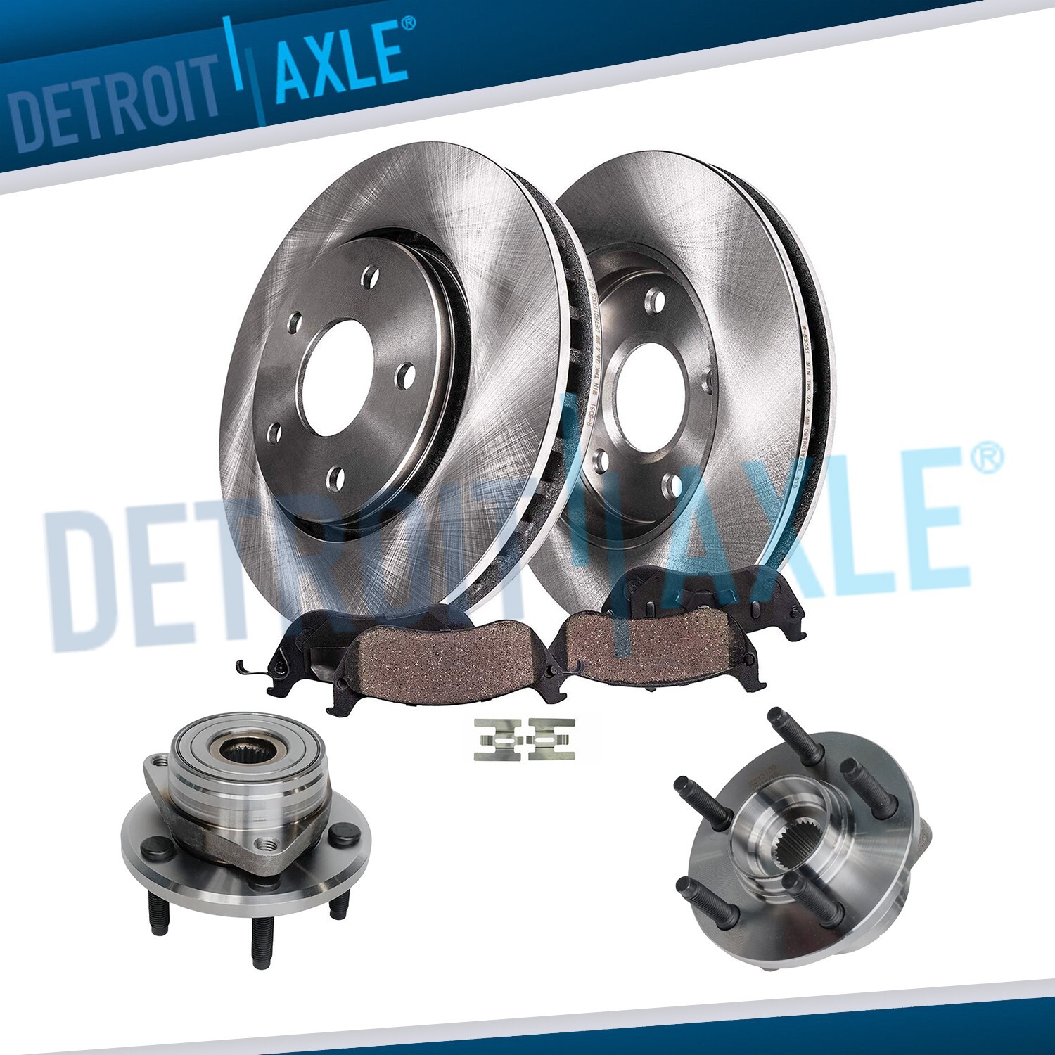 Front Brake Rotors Pads + Wheel Hub for 2001 2002-2007 Ford Taurus Mercury Sable