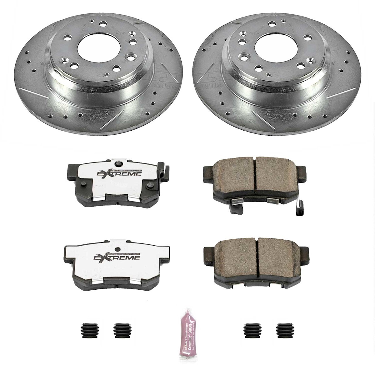 KC705-26 Powerstop 4-Wheel Set Brake Kit With Calipers Front & Rear for Oasis