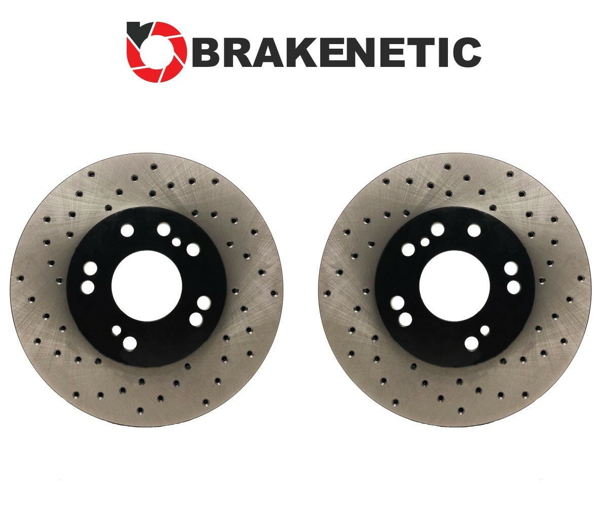 FRONT BRAKENETIC Premium Drill Brake Rotors 26mm Z32 300ZX Conversion 4/5LUG