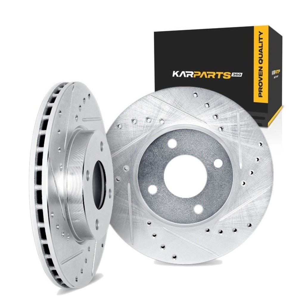 For Nissan Kicks 2017-2024 Rotors | Silver | Drilled And Slotted Rotor Style