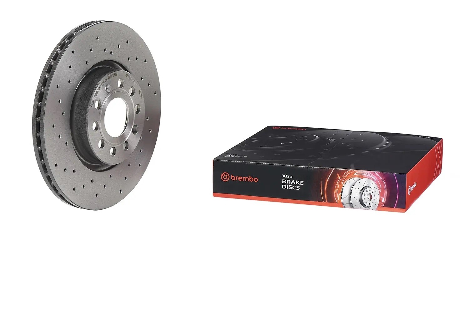 Brembo for 10-11 Saab 9-3X Front Premium Xtra Cross Drilled UV Coated Rotor