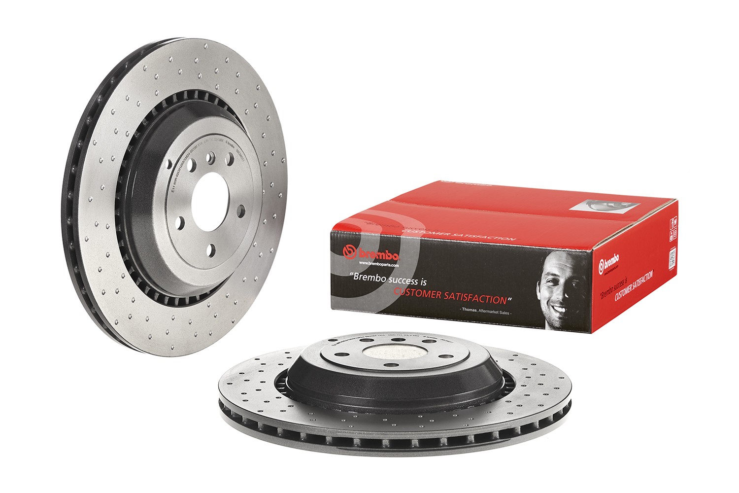 Brembo Rear Left or Right Drilled Coated Disc Brake Rotor For Mercedes W164 W251