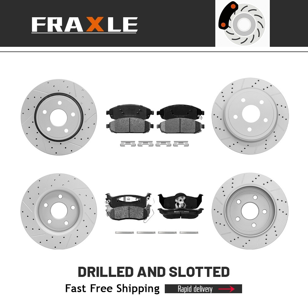 Front Rear Brake Rotors+Pads For Jeep Grand Cherokee 2005 2006 2007 2008 – 2010