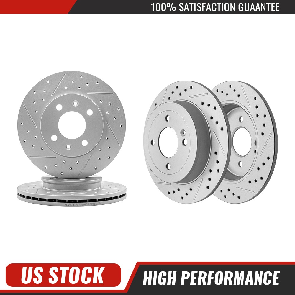 Front & Rear DISC Brake Rotors for 2012 2013 2014-2017 Kia Rio Hyundai Accent