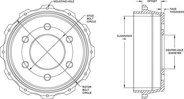 Disc Brake Rotor Hat Set