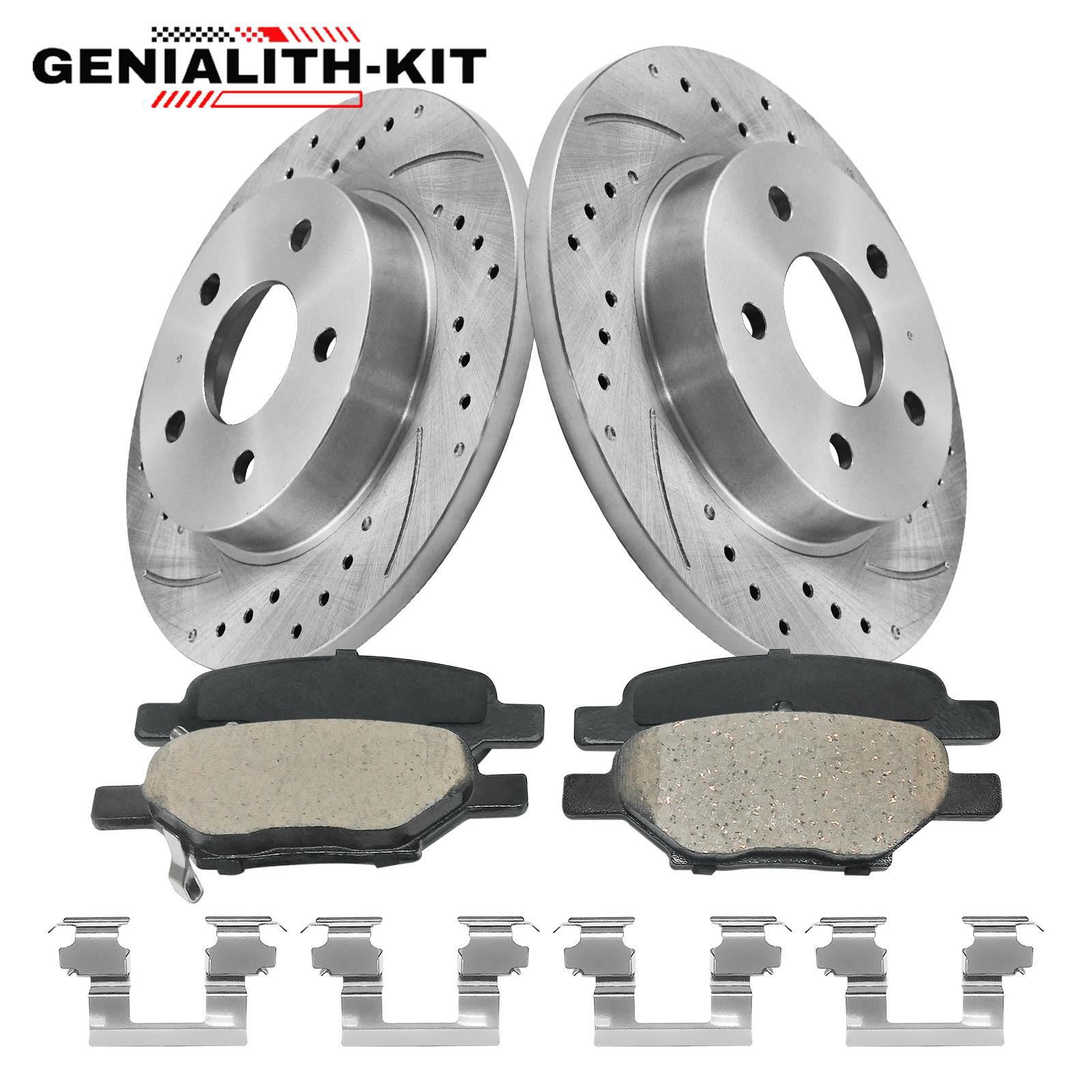 Rear Drilled Rotors + Ceramic Brake Pads for Chevy HHR Malibu Cobalt Pontiac G5