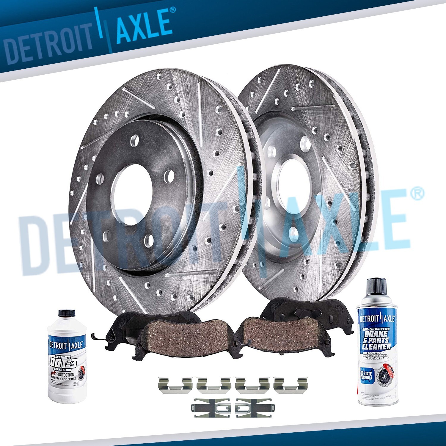 Front DRILLED Brake Rotor + Ceramic Pads for Chevy Malibu Alero Cutlass Grand Am