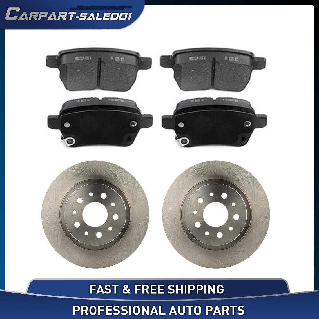 For 2014-2019 Fiat 500L OE Rear Disc Brake Rotors Brake Pads Kit