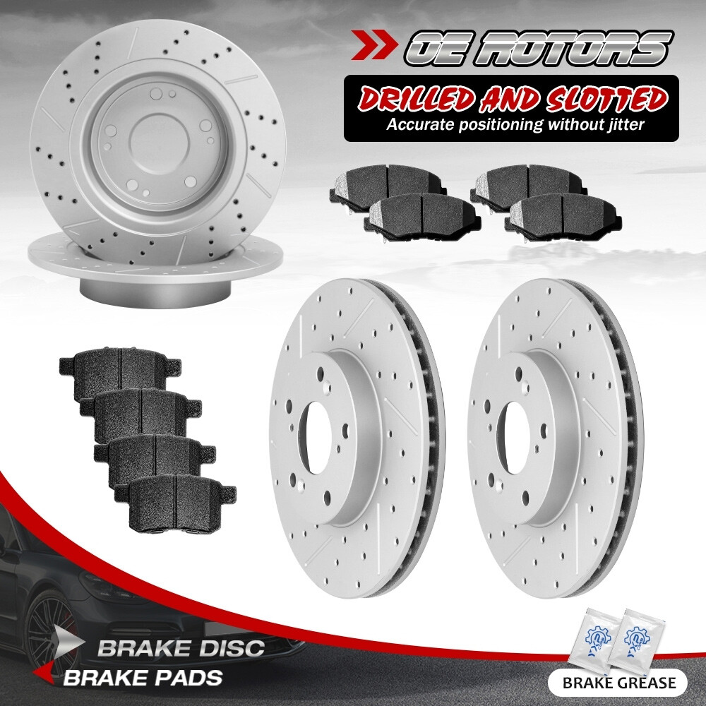 Brake Rotors + Pads for Front & Rear 2008 – 2012 2014 – 2017 Honda Accord