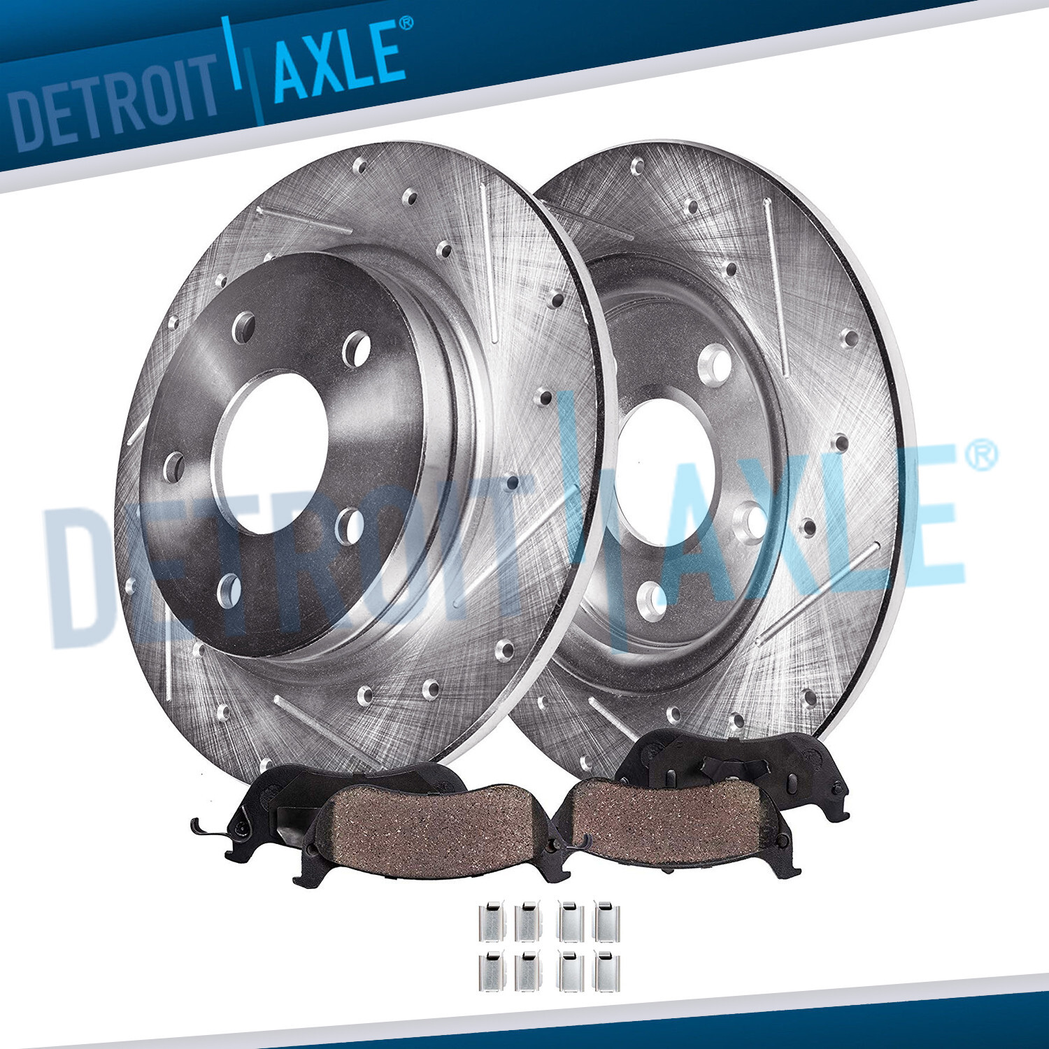 Rear Brake Rotor + Brake Pads for Dodge Nitro Jeep Liberty Slotted Rotor and Pad