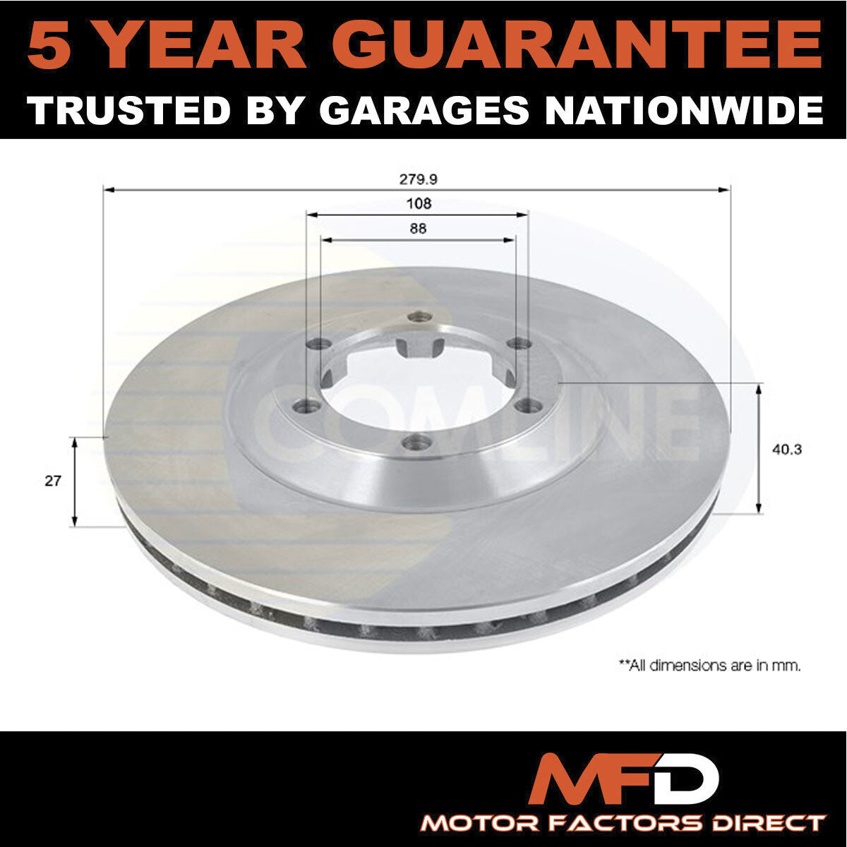 Fits Isuzu D-Max Rodeo 1.9 D 2.5 CRDi 3.0 MFD Front Brake Disc #1