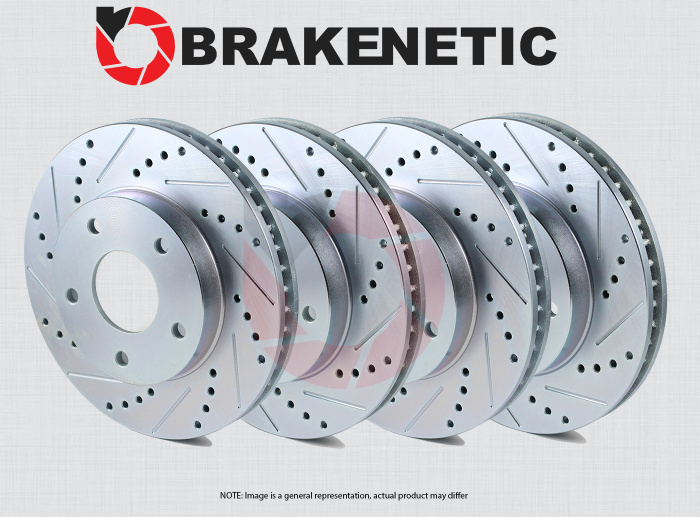FRONT+REAR BRAKENETIC Sport Drilled Slotted Brake Rotors EVO 8 9 BSR75571