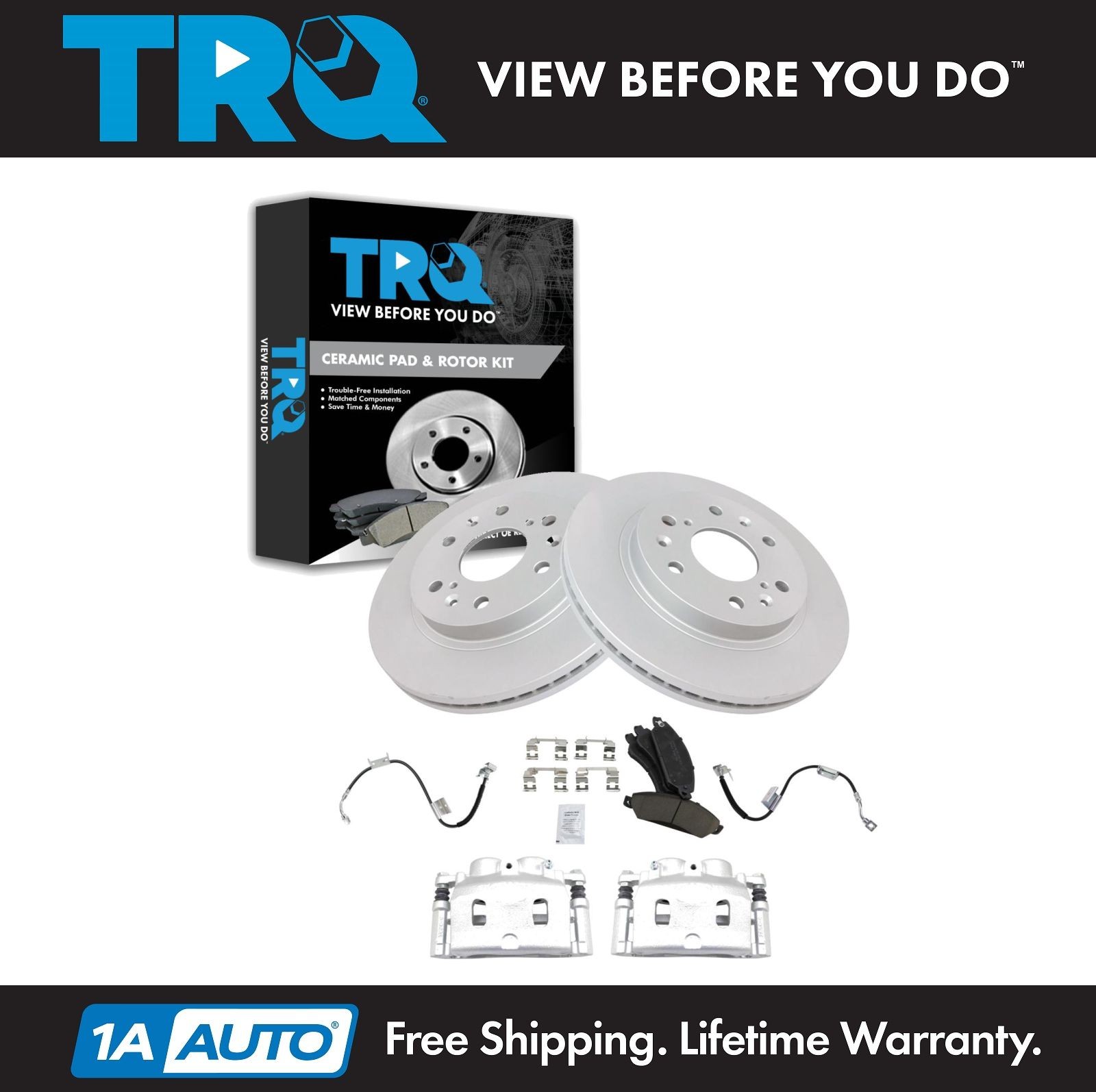 TRQ Front Brake Pad & Rotor Kit Fits 2005 Chevrolet Silverado 1500 GMC Sierra