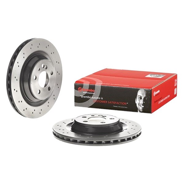 For Mercedes-Benz CL55 AMG 03-06 UV Coated Drilled Vented Rear Brake Rotor
