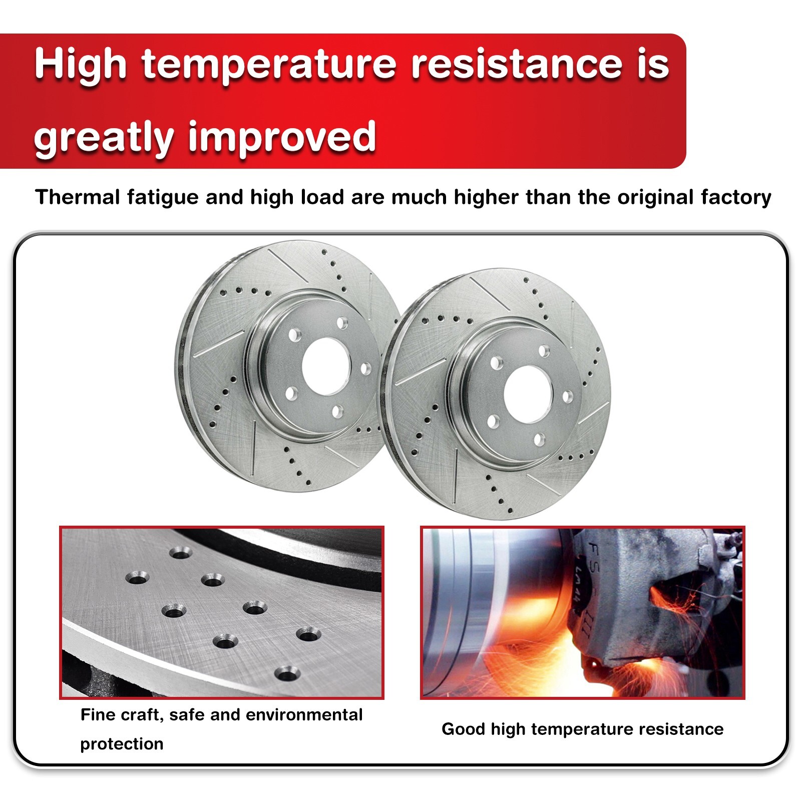 Front Rear Drilled Rotors + Brake Pads for 1999 – 2003 2004 Jeep Grand Cherokee