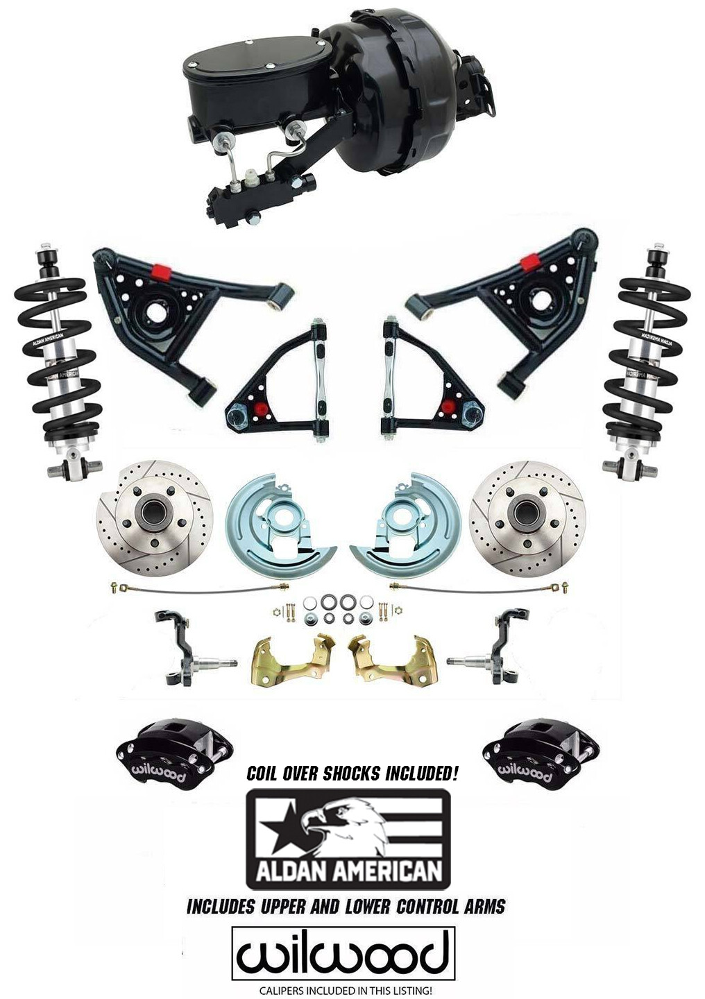 1967-69 Camaro 9″ Dual Disc Brake Kit Wilwood Calipers & Suspension Coil Overs