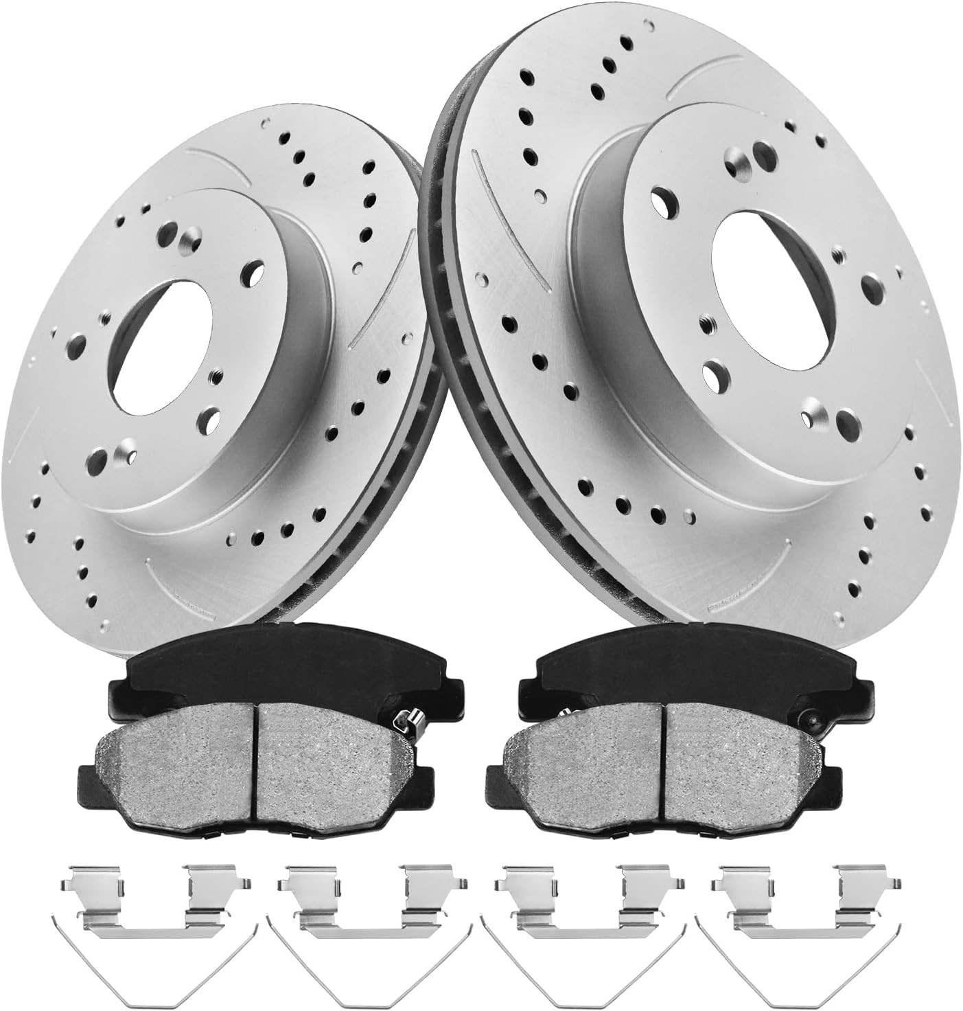 10.31” Front Rotors Brake Pads Rear Drums Shoes Kit for 2012 – 2015 Honda Civic