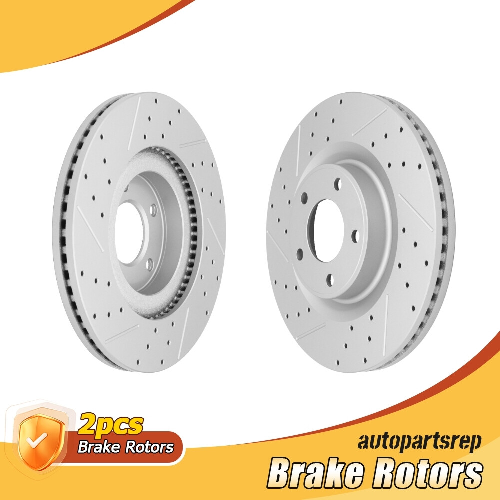 320mm Front Drilled Brake Rotors for 2010-14 Ford Edge MKX 2007-09 Edge MKX AWD
