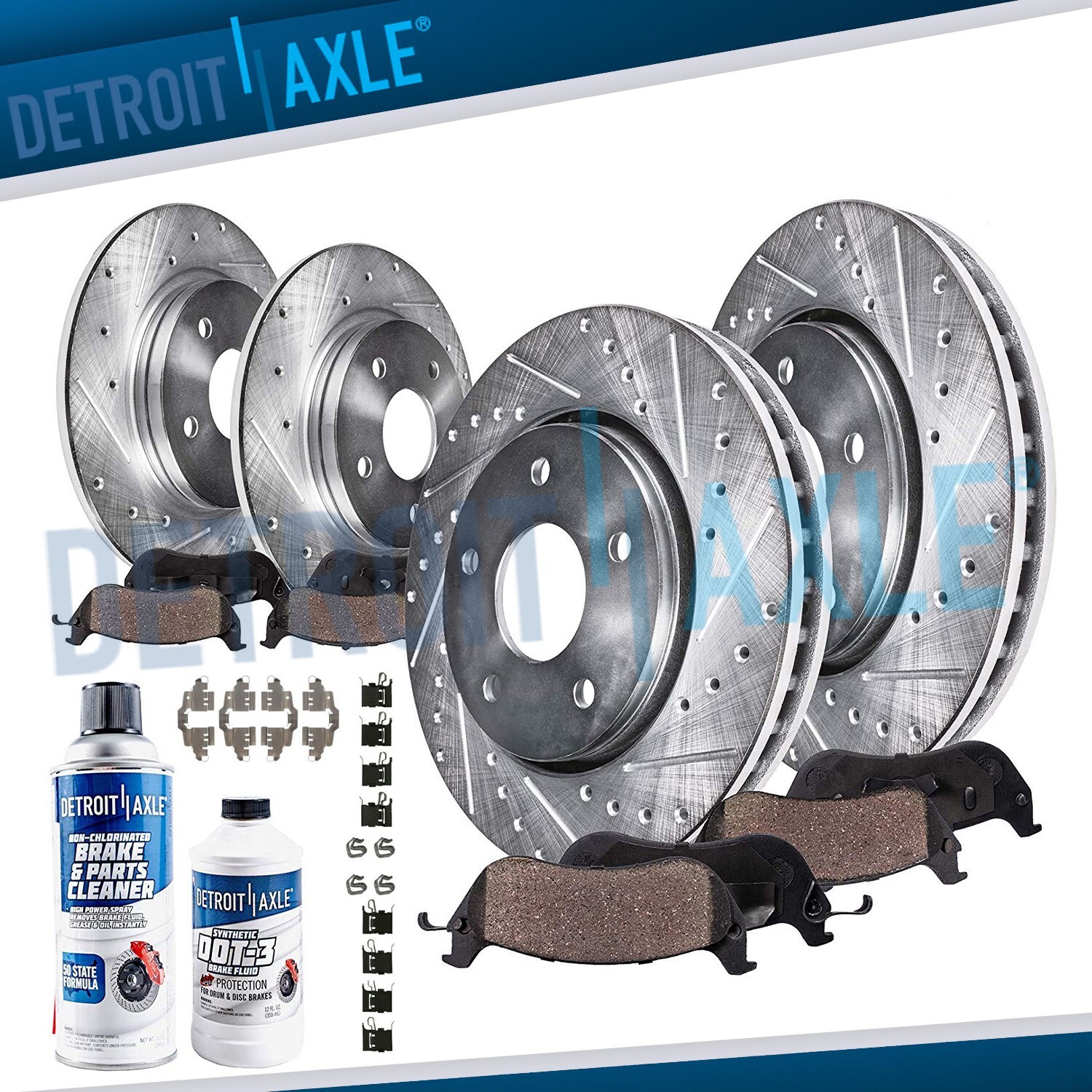 Front and Rear Drilled Rotors Brake Pads for Toyota Corolla Matrix Pontiac Vibe