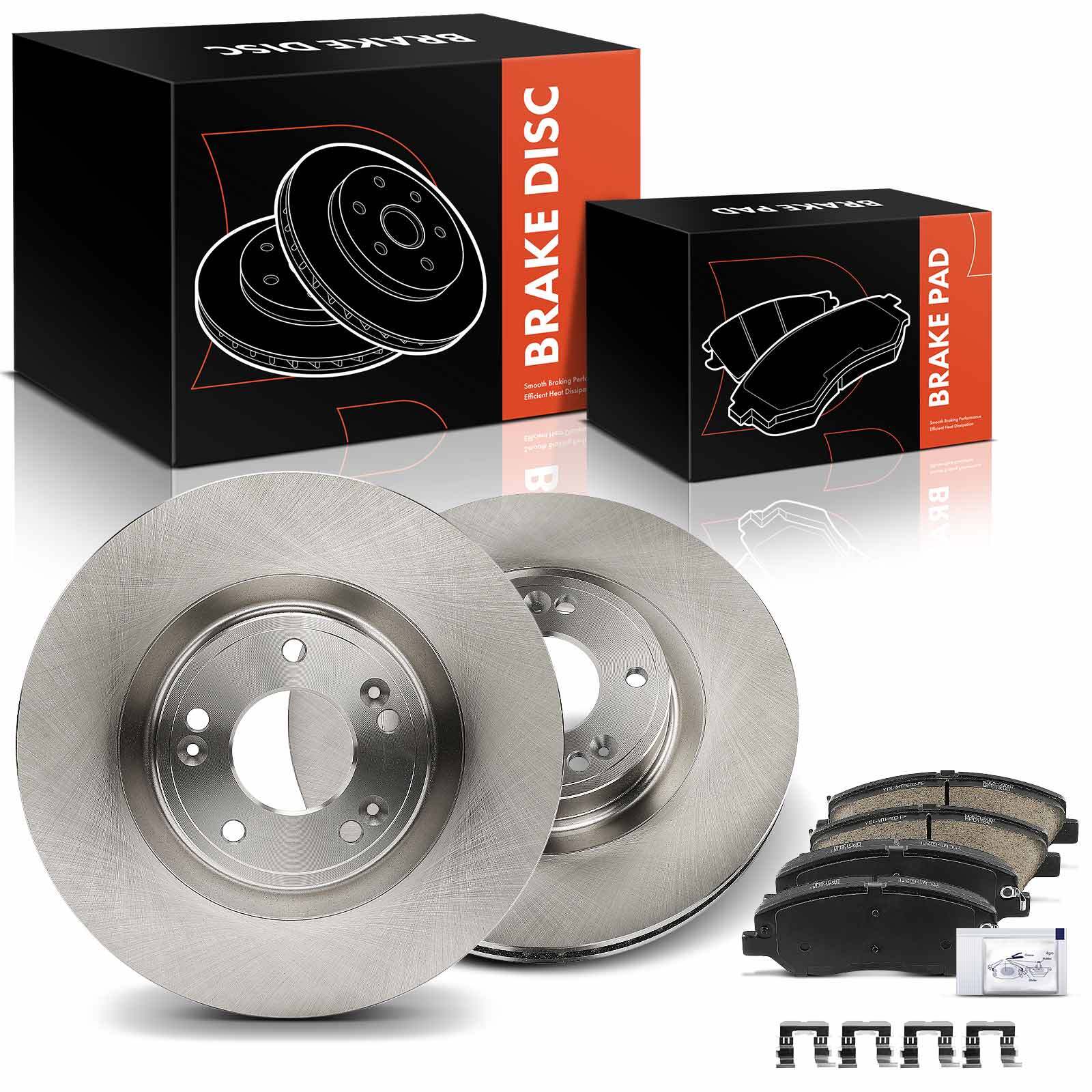 Front Disc Brake Rotors & Ceramic Brake Pads for Hyundai Genesis 09-11 V6 3.8L