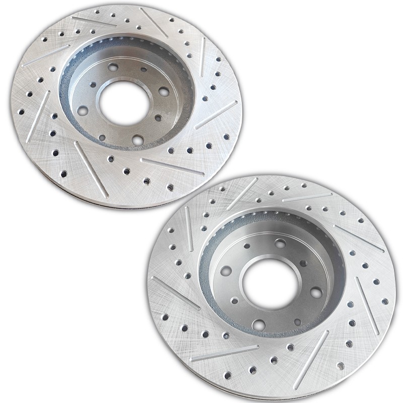 Pair 240mm Front Drilled and Slotted Brake Rotors For Honda Civic del Sol CRX US