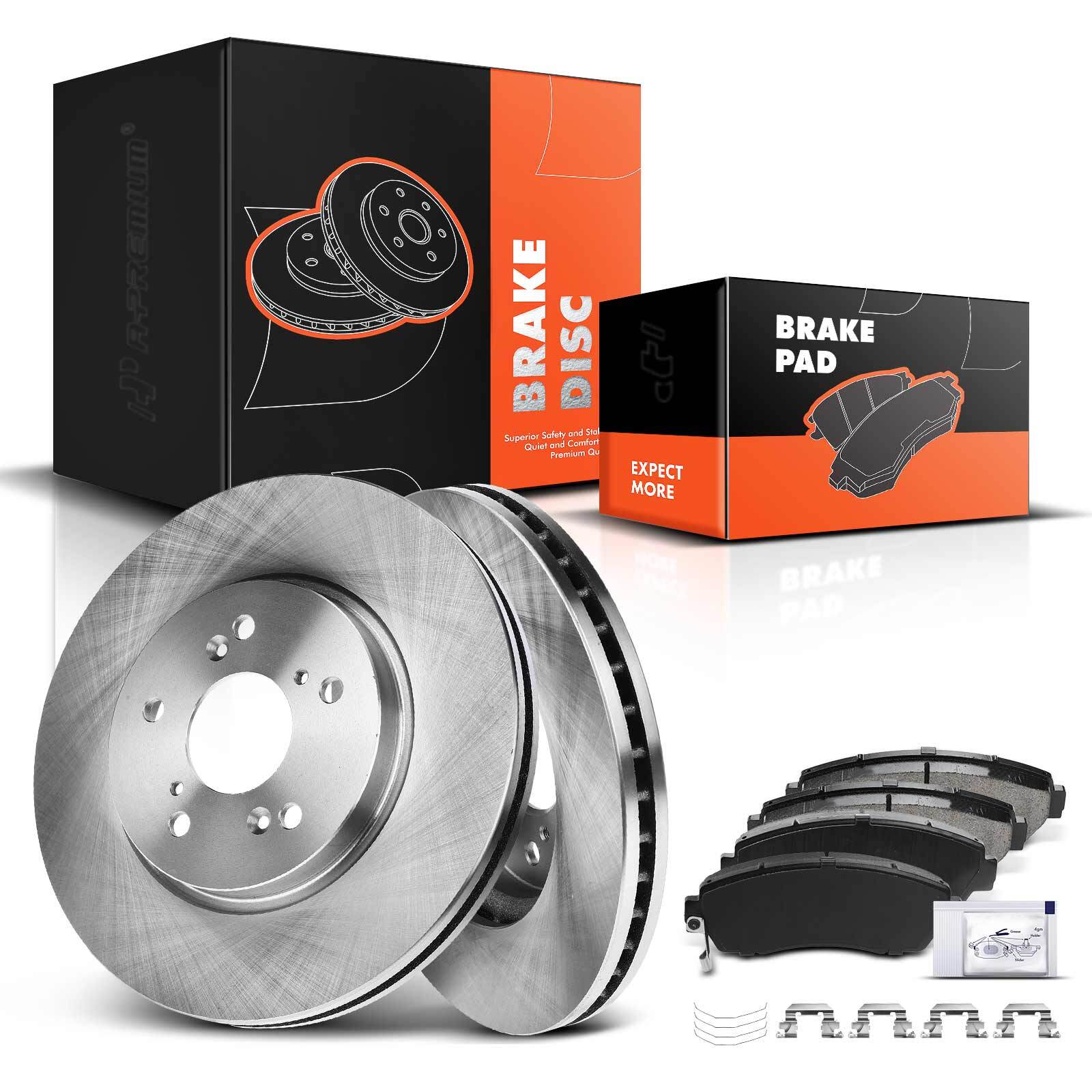 Front Disc Brake Rotor & Brake Pads for Honda CR-V 2007-2016 Crosstour Acura RDX