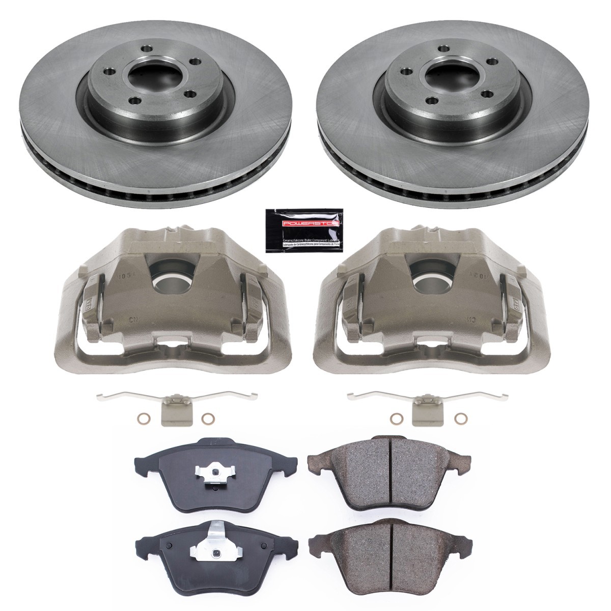 Powerstop Front 2 Wheel 320mm Brake Discs & Calipers & Pads Kit for C70 S40 V50
