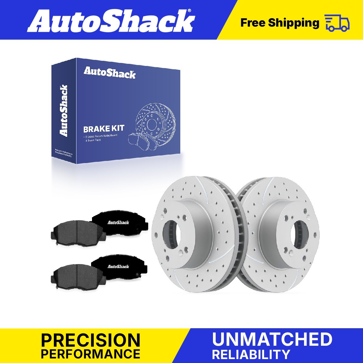 Front Drilled Slotted Brake Rotors Premium Ceramic Pads for Honda, Civic 12-15
