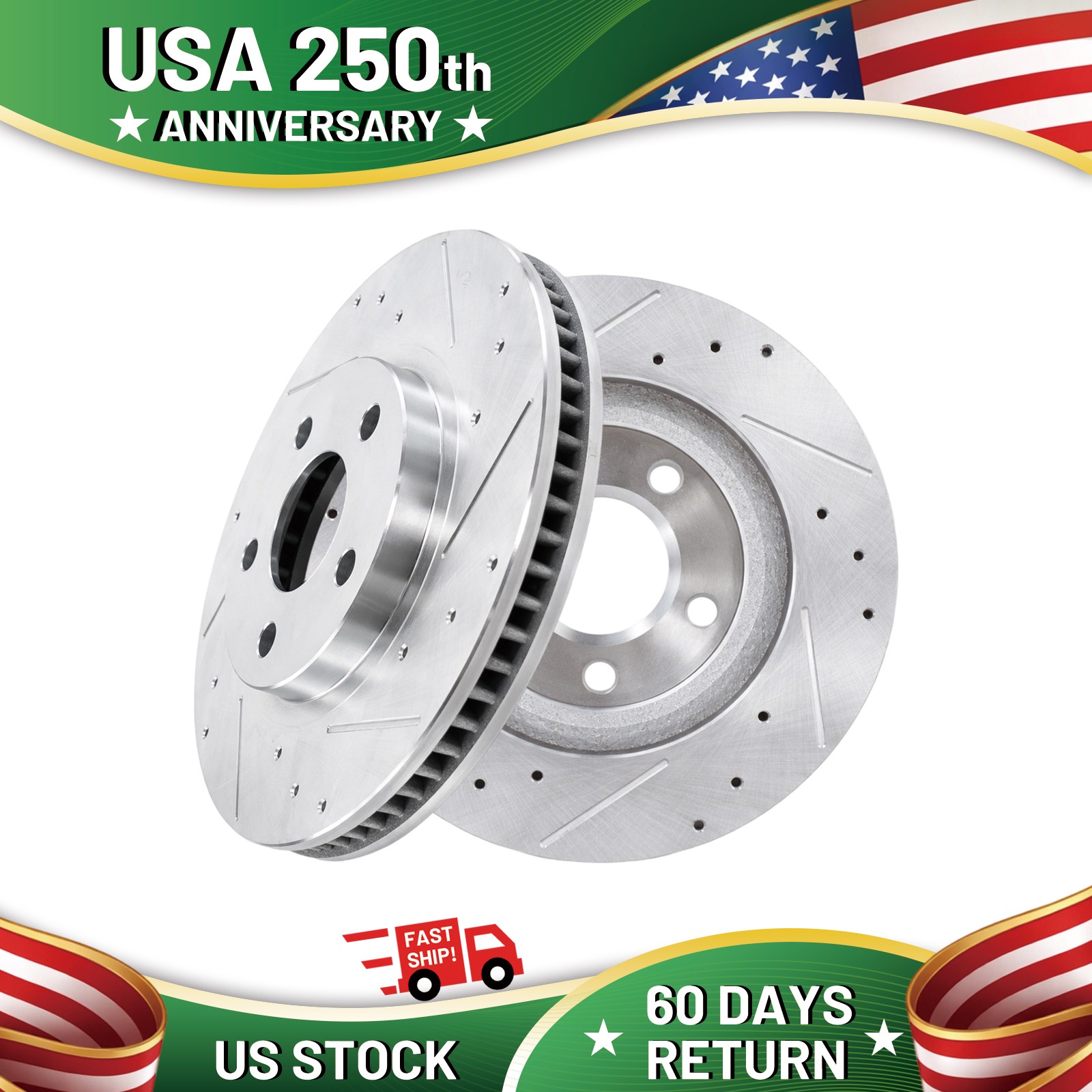 11.92″ 303mm Front DRILLED Brake Rotors for LeSabre Park Avenue Deville Eldorado
