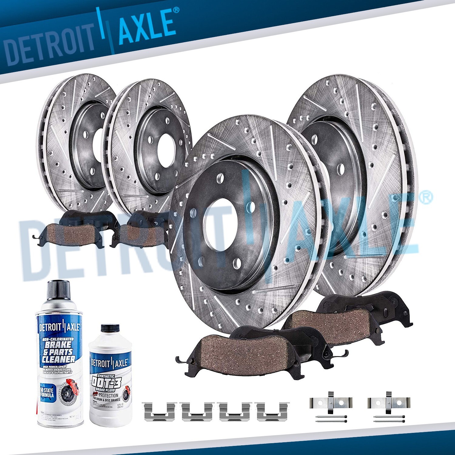 10pc Front Rear Drilled Disc Brake Rotors Brake Pads for 2013-2018 Cadillac ATS