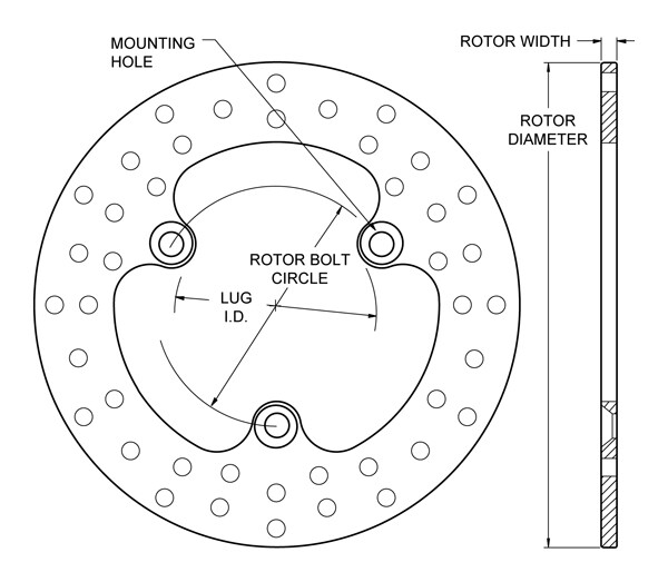 Wilwood Solid Drilled Steel Rotor 10.95 x 0.310 – 3 on 5.00″ / 160-2084