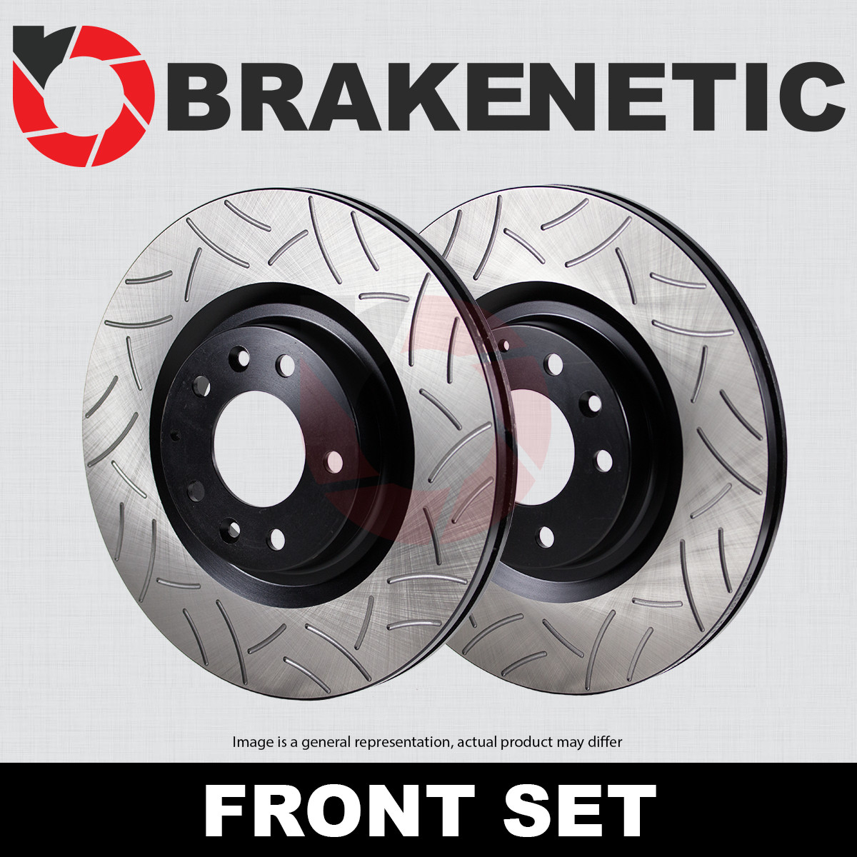FRONT SET BRAKENETIC Premium GT Slotted Brake Disc Rotors 330mm BNP34154.GT