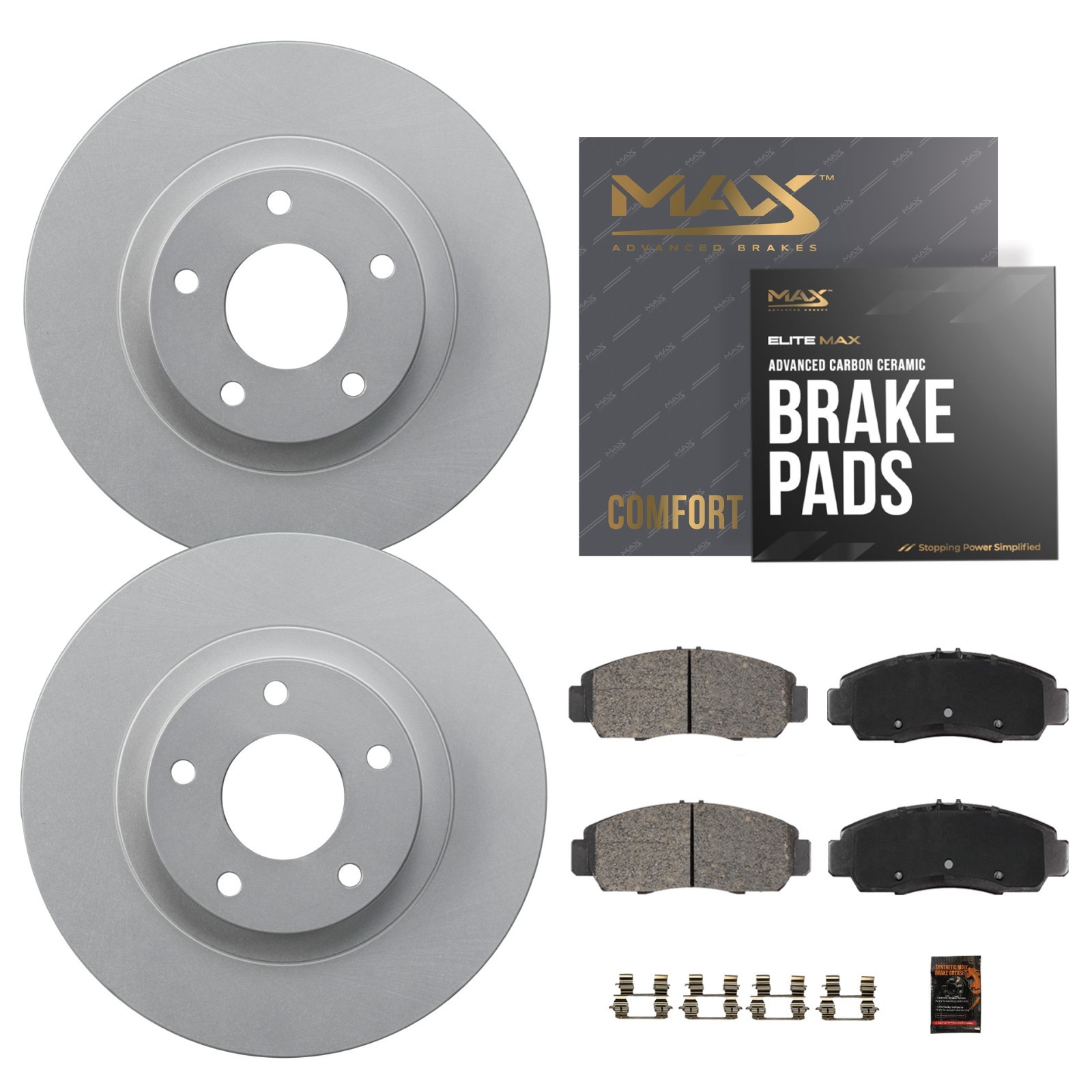 Rear Geomet Brake Rotors + Pads for 2017-2023 Chrysler Pacifica Voyager