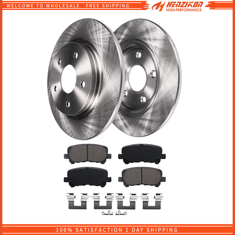 Quiet Low Dust Rear Disc Brake Rotors & Pads for Honda Pilot Odyssey Acura MDX Z