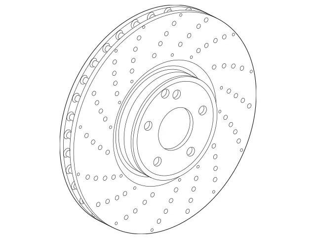 Genuine Mercedes-Benz Disc Brake Rotor Front 222-421-51-00