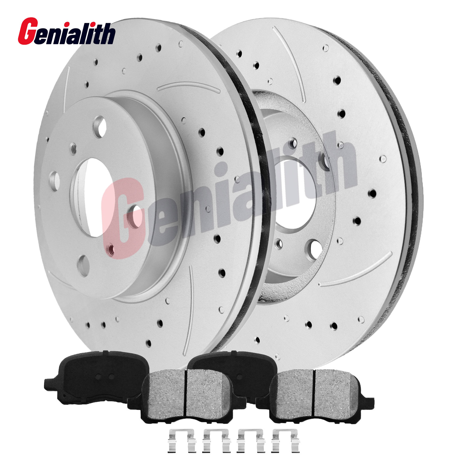 Front Drilled Rotors Ceramic Brake Pads for 1998-2002 Toyota Corolla Chevy Prizm