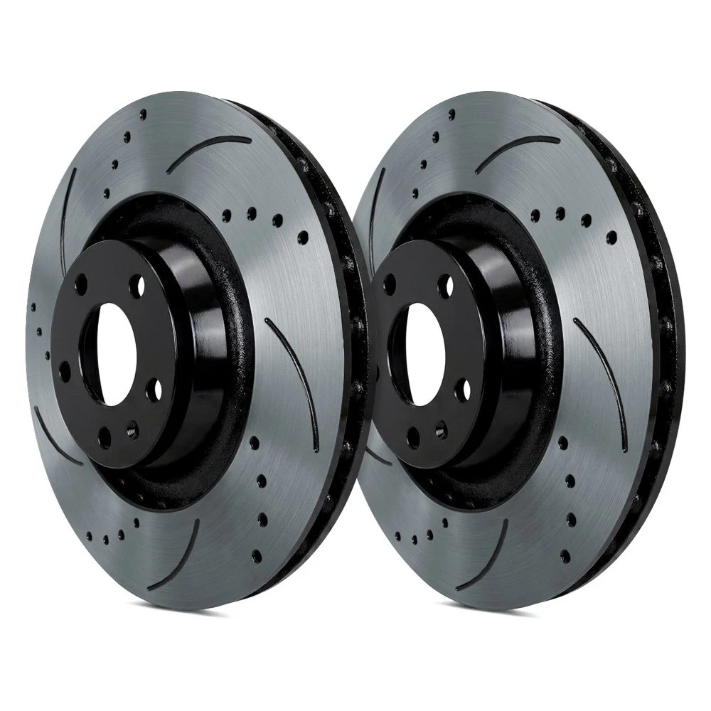 For Mazda CX-9 16-20 SP Performance Drilled & Slotted 1-Piece Front Brake Rotors