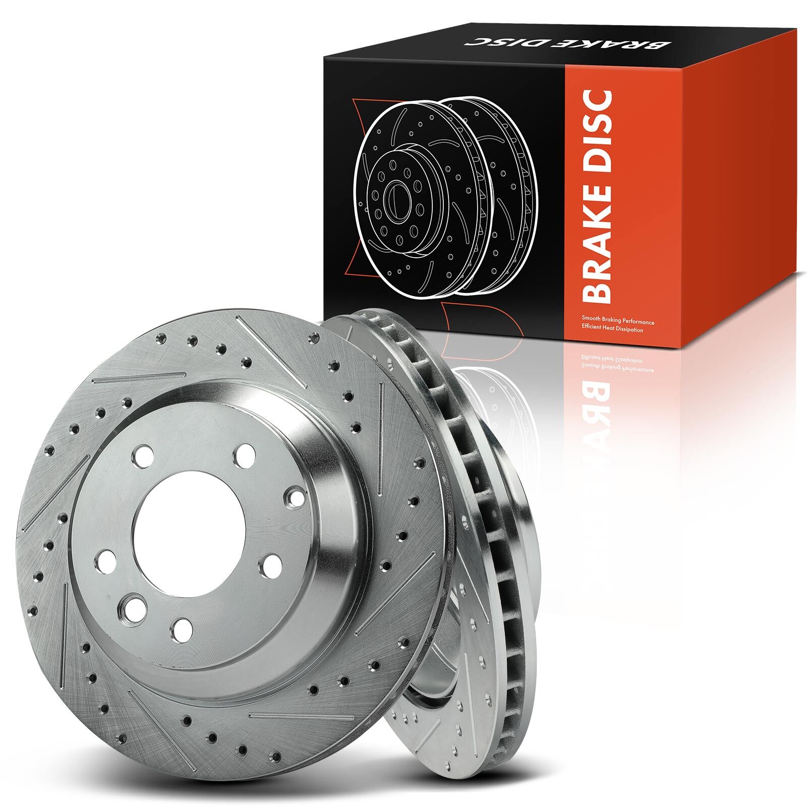 2x Rear Drilled Brake Rotor for Audi Q7 07-15 Porsche Cayenne Volkswagen Touareg