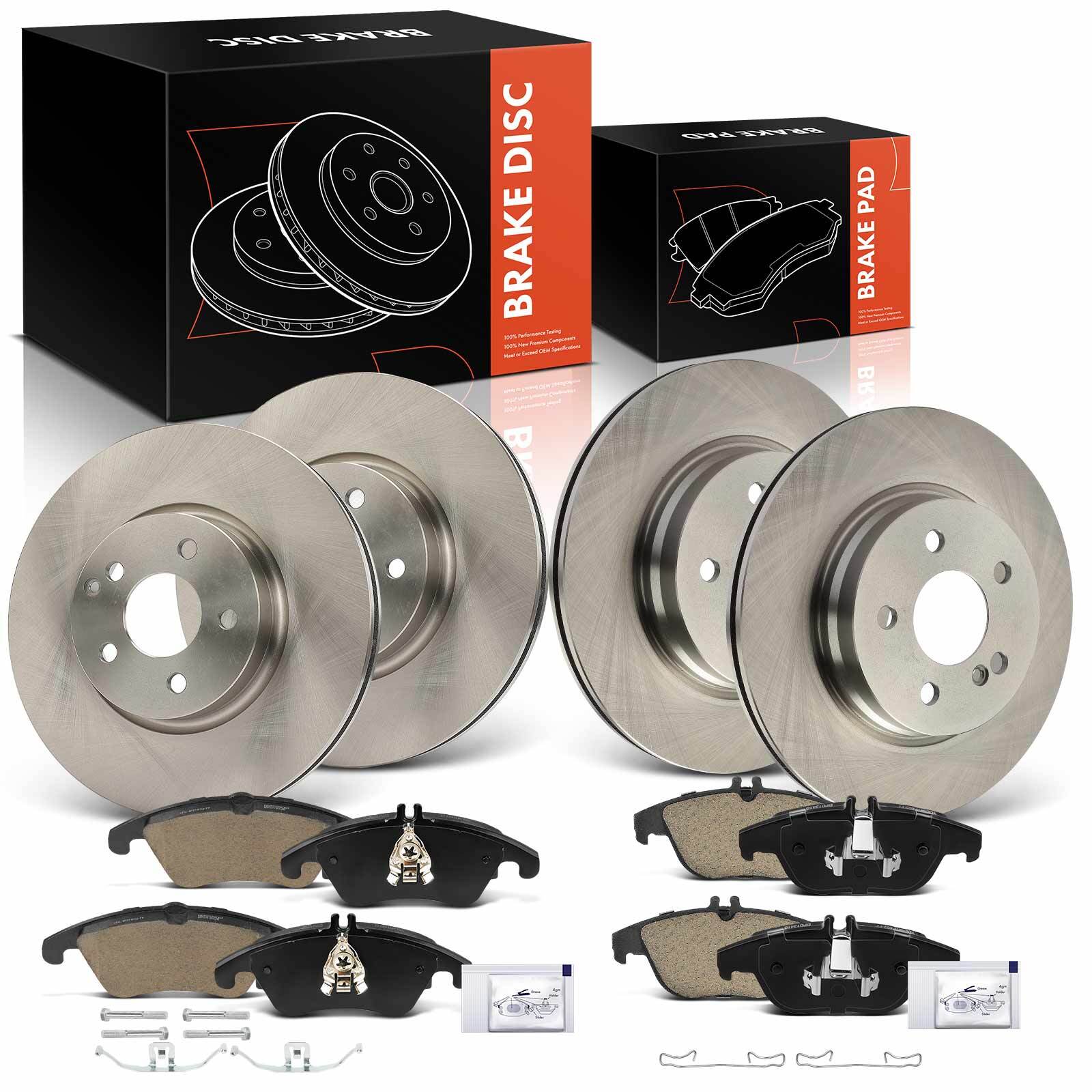 12Pcs Disc Brake Rotors & Ceramic Pads for Mercedes-Benz C300 E350 Front & Rear